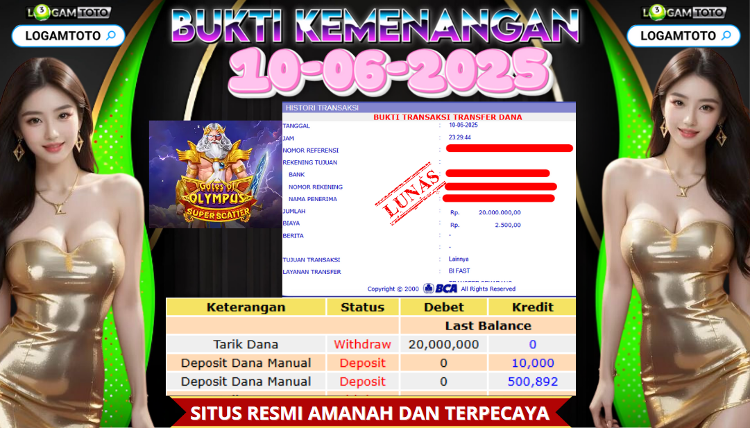 SELAMAT KEPADA MEMBER SETIA LOGAMTOTO BERHASIL JACKPOT DI PERMAINAN SLOT  GATE OF OLYMPUS SUPER SCATTER